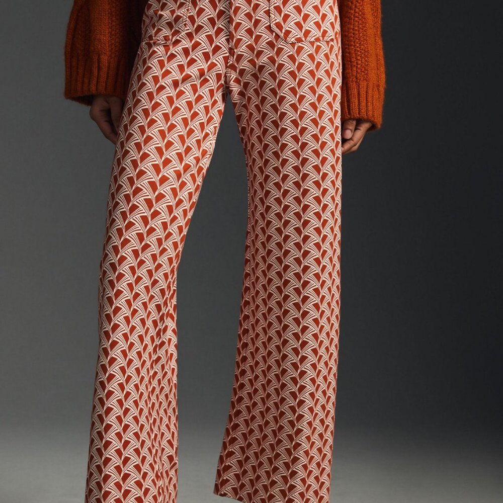 Anthropologie Maeve Colette Crop Wide-Leg Ponte Pants in Cedar, 16T